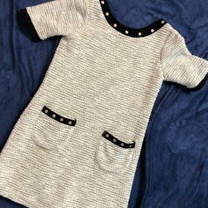 grey and black dress